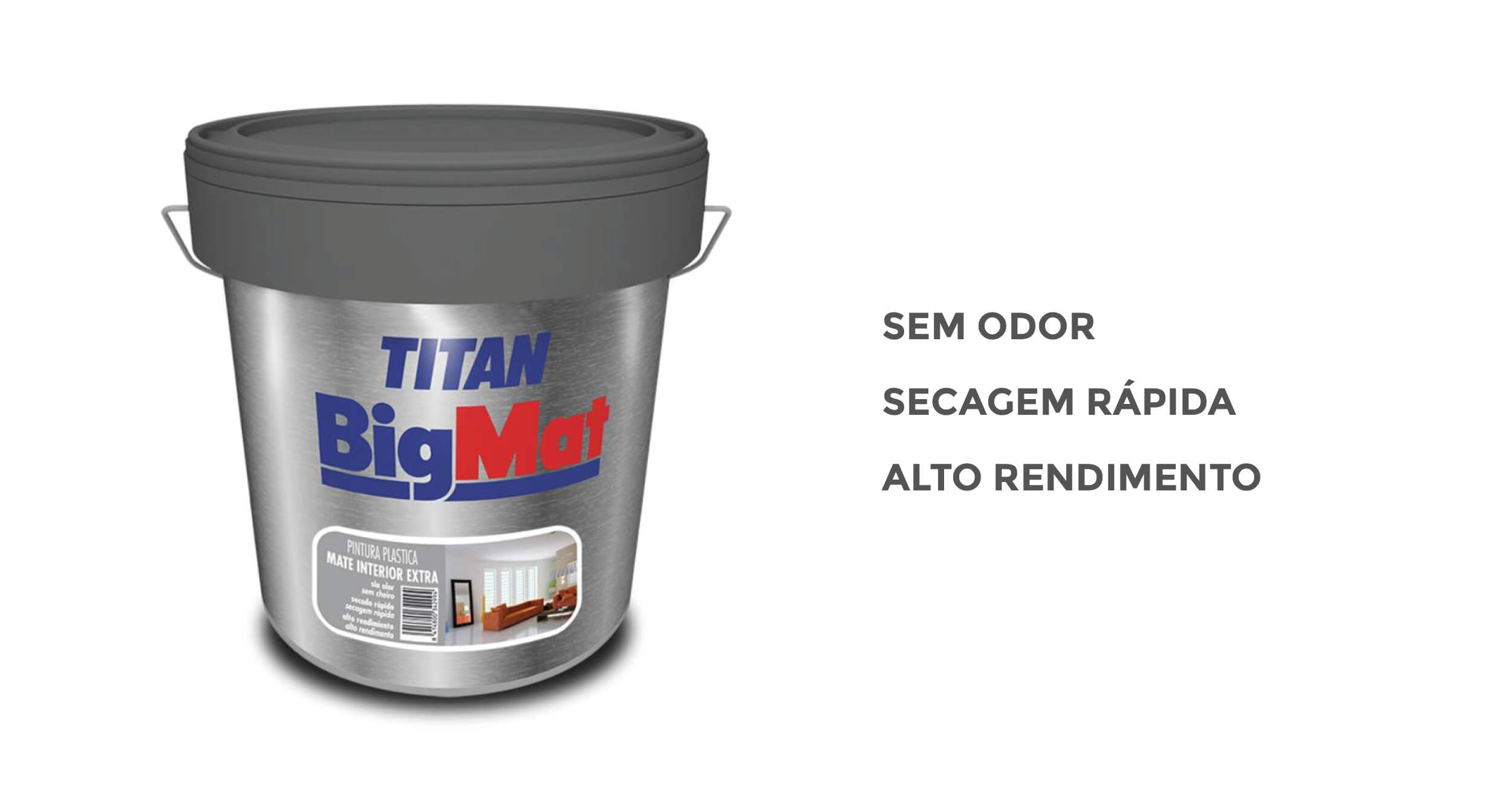Lata tinta Bigmat Titan Interiores Sem odor, secagem rápida, alto rendimento